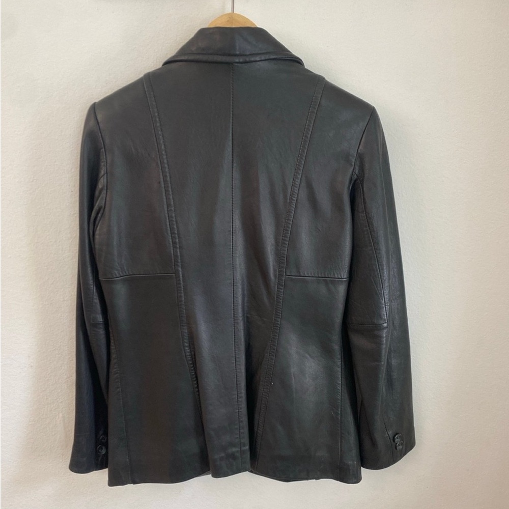 Vintage BP Nordstrom Soft Lamb Leather Black Blazer Jacket - Picture 3 of 11